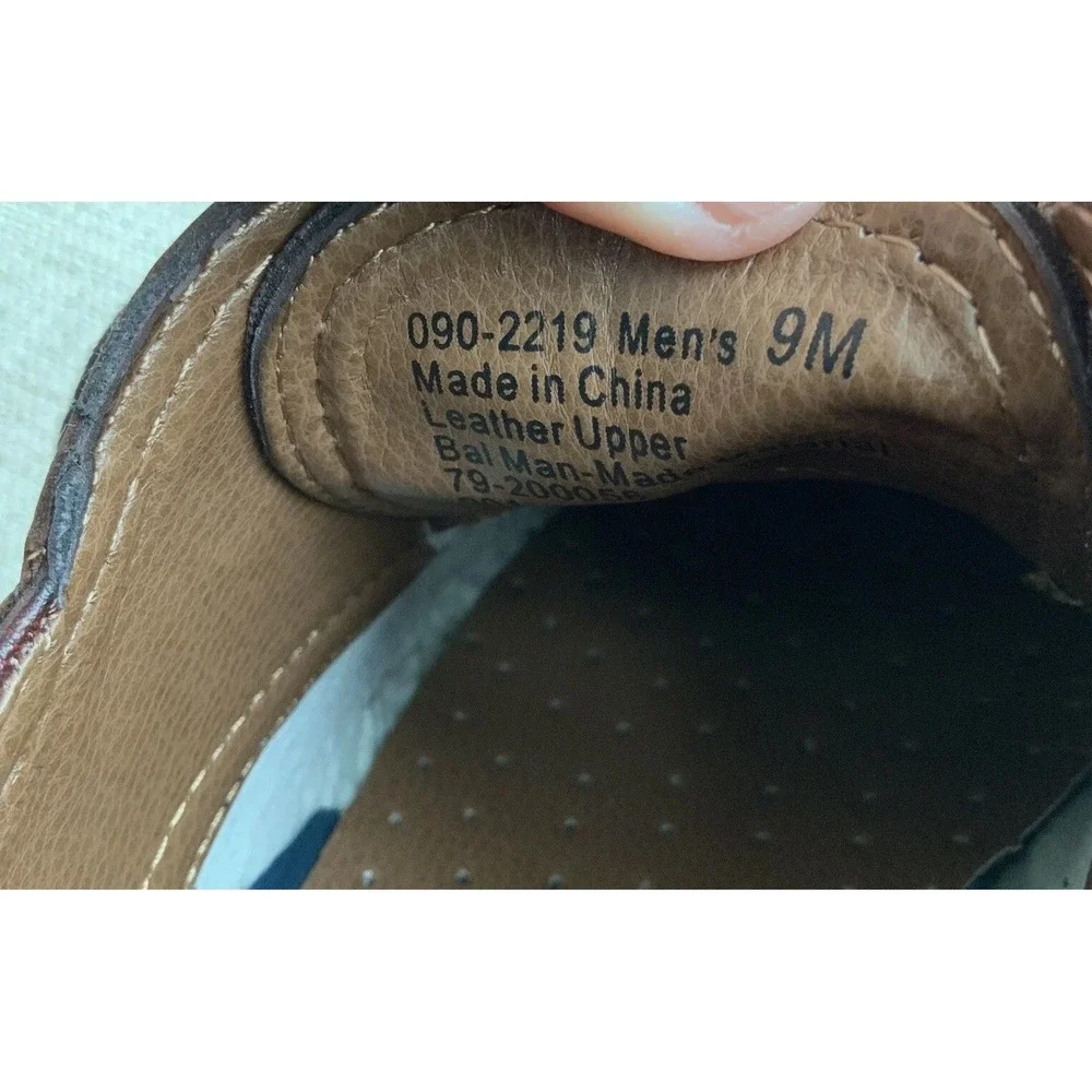 New Mens Dockers Shoes Brown Leather Oxford Cap-Toe Lace Up Sz 9M